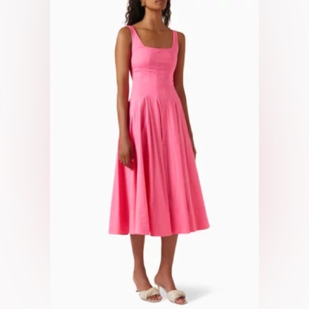 STAUD Pink Spaghetti Strap Maxi Sundress